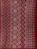 Burgundy Ajrak Print Mul Mul Cotton Saree - Diadem
