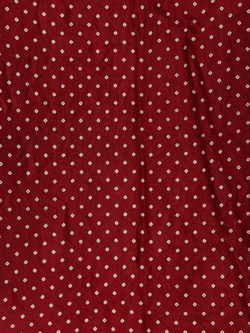 Burgundy Ajrak Print Mul Mul Cotton Saree - Diadem