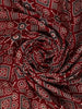 Burgundy Ajrak Print Mul Mul Cotton Saree - Diadem