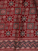 Burgundy Ajrak Print Mul Mul Cotton Saree - Diadem