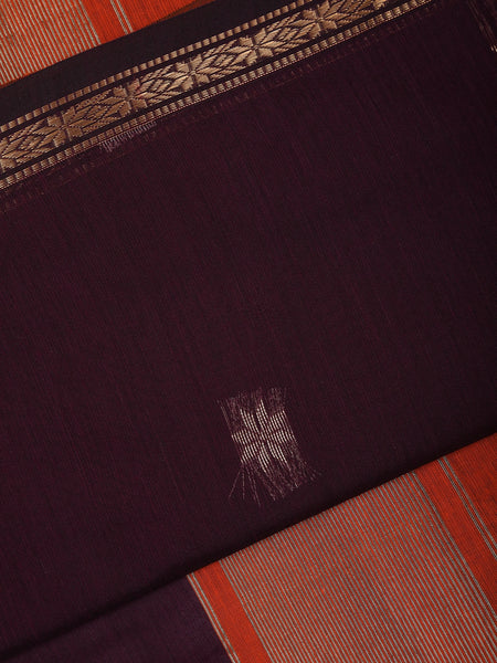 Burgundy Floral Butta Fancy Cotton Saree - Diadem