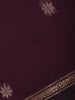 Burgundy Floral Butta Fancy Cotton Saree - Diadem