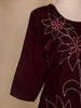 Burgundy Floral Designed Velvet Co Ord Salwar Suit - Diadem