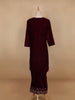 Burgundy Floral Designed Velvet Co Ord Salwar Suit - Diadem