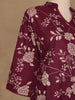 Burgundy Floral Design Printed Cotton Salwar Suit - Diadem