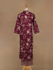 Burgundy Floral Design Printed Cotton Salwar Suit - Diadem