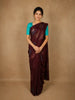 Burgundy Floral Woven Design Pure Kanchipuram Silk Saree
