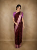 Burgundy Paisley Butta Woven Design Pure Kanchipuram Silk Saree with Contrast Zari Border