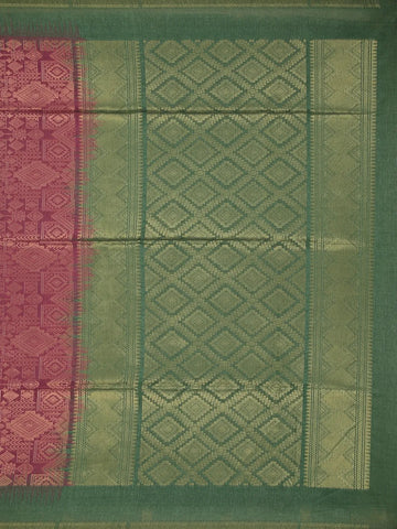 Burgundy Semi Tussar Silk Abstract Designed Saree - Diadem