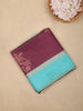 Burgundy Semi Tussar Silk Floral Designed Saree - Diadem