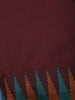 Burgundy Zig-Zag Design Border Soft Silk Saree - Diadem