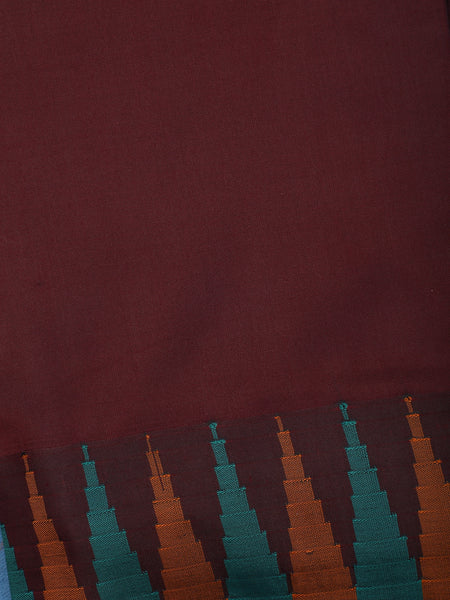 Burgundy Zig-Zag Design Border Soft Silk Saree - Diadem
