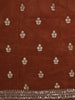 Burnt Cinnamon Brown Floral Woven Design Pure Tissue Silk Fancy Saree with Sequins Border