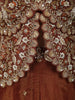 Burnt Copper Brown Sequin and Zardozi Embroidered Design Net Palazzo Suit with Choker Dupatta