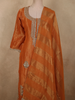 Burnt Copper Orange Heavy Sequins Embroidered Design Tissue Silk Palazzo Suit with Dupatta