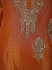 Burnt Copper Orange Heavy Sequins Embroidered Design Tissue Silk Palazzo Suit with Dupatta