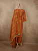 Burnt Copper Orange Heavy Sequins Embroidered Design Tissue Silk Palazzo Suit with Dupatta