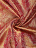 Burnt Copper Pink Floral Woven Design Pure Kanchipuram Silk Saree with Contrast Zari Border