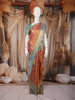 Burnt Copper Pink Floral Woven Design Pure Kanchipuram Silk Saree with Contrast Zari Border