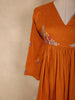 Burnt Marigold Orange Floral Thread Embroidered Design Cotton Salwar Suit with Dupatta