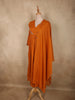 Burnt Marigold Orange Floral Thread Embroidered Design Cotton Salwar Suit with Dupatta