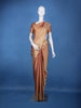 Burnt Maroon Floral Brocade Design Tissue Saree - Diadem