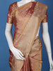 Burnt Maroon Floral Brocade Design Tissue Saree - Diadem
