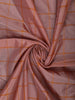 Burnt Orange Checked Design Woven Silk Saree - Diadem