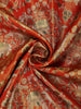 Burnt Orange Floral And Elephant Motif Zari Woven Design Pure Kanchipuram Silk Saree with Zari Border