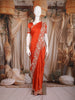 Burnt Orange Floral Sequins Embroidered Satin Saree