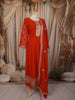 Burnt Orange Floral Zari Embroidered Design Georgette Palazzo Suit with Matching Dupatta