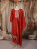 Burnt Orange Floral Zari Embroidered Design Silk Straight Cut Salwar Suit with Dupatta