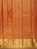Burnt Orange Floral Zari Woven Design Pure Kanchipuram Silk Saree with Zari Border