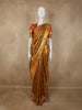 Burnt Orange Floral Zari Woven Design Pure Kanchipuram Silk Saree with Zari Border