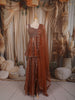 Burnt Orange Heavy Sequins and Beads Embroidered Design Net Fancy Peplum Palazzo Suit with Matching Dupatta