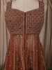 Burnt Orange Heavy Sequins and Beads Embroidered Design Net Fancy Peplum Palazzo Suit with Matching Dupatta