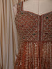 Burnt Orange Heavy Sequins and Beads Embroidered Design Net Fancy Peplum Palazzo Suit with Matching Dupatta