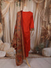 Burnt Orange Kalamkari Printed Design Cotton Straight Cut Salwar Suit with Dupatta