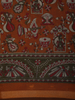 Burnt Orange Kalamkari Printed Design Mixed Cotton Saree
