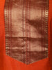 Burnt Orange Traditional Zari Woven Design Semi Silk Straight Cut Salwar Suit with Contrast Dupatta