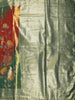 Burnt Orange and Green Floral Zari Woven Design Tissue Silk Fancy Saree with Zari Border