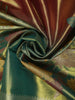 Burnt Orange and Green Floral Zari Woven Design Tissue Silk Fancy Saree with Zari Border