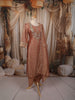 Burnt Peach Floral Zari and Beads Embroidered Design Tissue Straight Cut Salwar Suit with Matching Designer Dupatta
