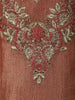Burnt Peach Floral Zari and Beads Embroidered Design Tissue Straight Cut Salwar Suit with Matching Designer Dupatta