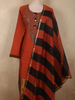 Burnt Rust Orange Beads Embroidered Design Silk Salwar Straight Cut salwar Suit with Dupatta