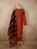 Burnt Rust Orange Beads Embroidered Design Silk Salwar Straight Cut salwar Suit with Dupatta