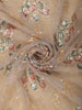 Light Lavender Floral Sequins Embroidered Design Net Designer Saree with Scalloped Border