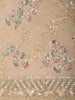 Light Lavender Floral Sequins Embroidered Design Net Designer Saree with Scalloped Border