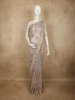 Light Lavender Floral Sequins Embroidered Design Net Designer Saree with Scalloped Border