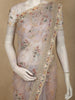 Light Lavender Floral Sequins Embroidered Design Net Designer Saree with Scalloped Border